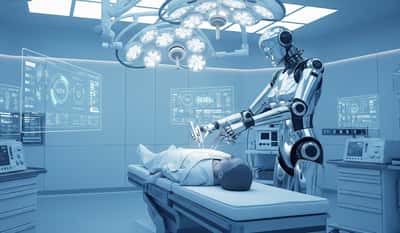 Un robot est parvenu à réaliser de manière autonome une partie d’une cholécystectomie. © EB, image générée par IA Gemini